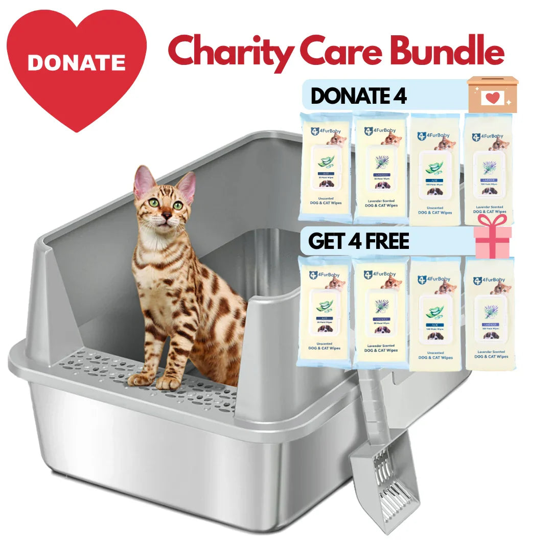 XXL Stainless Steel Cat Litter Box with Lid