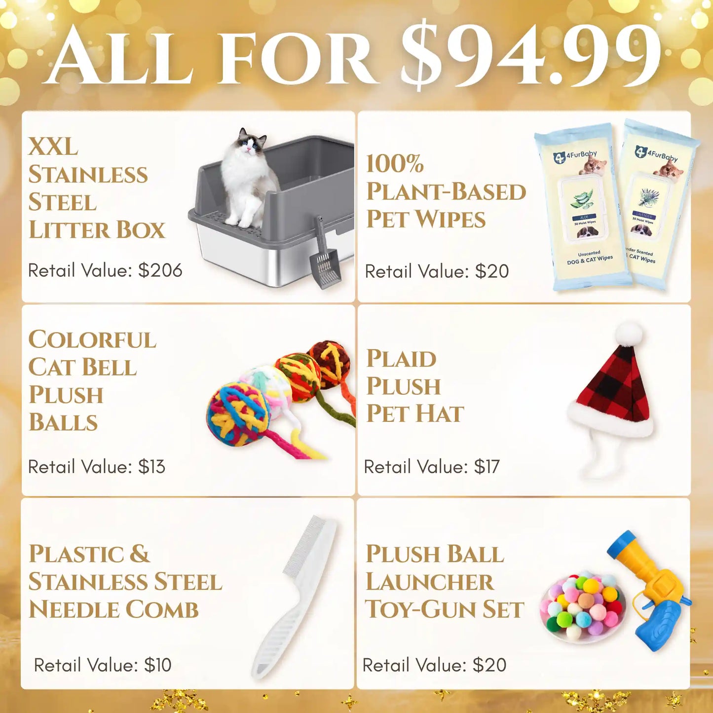 XXL Stainless Steel Cat Litter Box with Lid